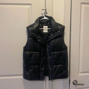 Abercrombie faux leather puffer vest
